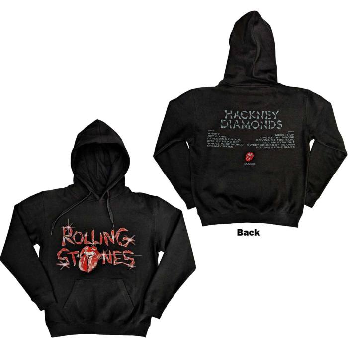 The Rolling Stones Unisex Pullover Hoodie: Hackney Diamonds Glass Logo 120408