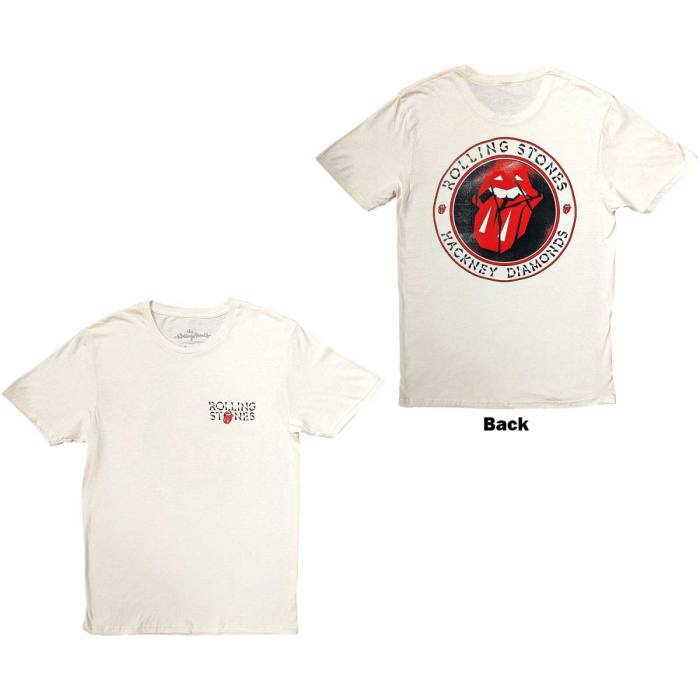 The Rolling Stones Unisex T-Shirt: Hackney Diamonds Circle Label (Back Print) 120799