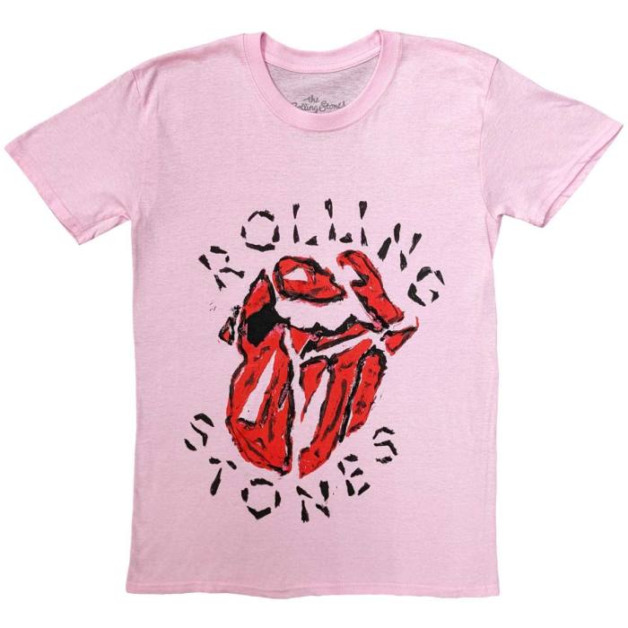 The Rolling Stones Unisex T-Shirt: Hackney Diamonds Painted Tongue (roza) 120835