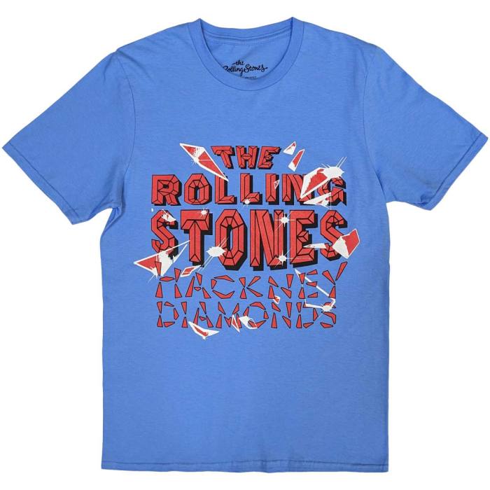 The Rolling Stones Unisex T-Shirt: Hackney Diamonds Shatter (modra, back print) 120847