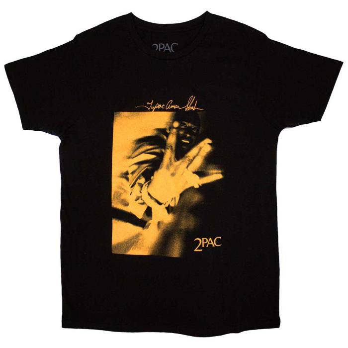 Tupac Unisex T-Shirt Fingers Orange Tone (črna) 129290
