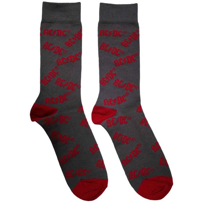 AC/DC unisex nizke nogavice Logo Pattern (temno sive) 129349