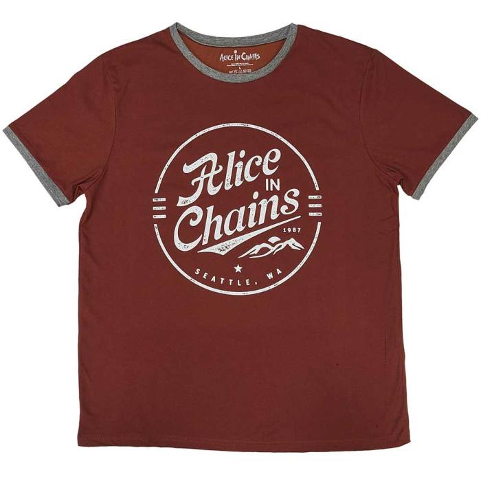 Alice In Chains Unisex Ringer T-Shirt: Circle Emblem (rdeč) 129439