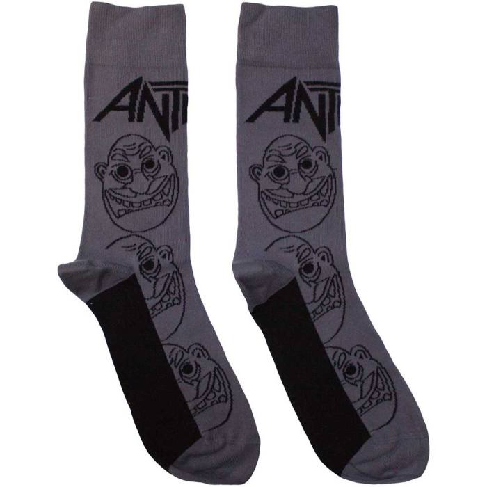 Anthrax unisex kratke nogavice Faces Pattern Mono (temno sive, UK 7–11) 129467