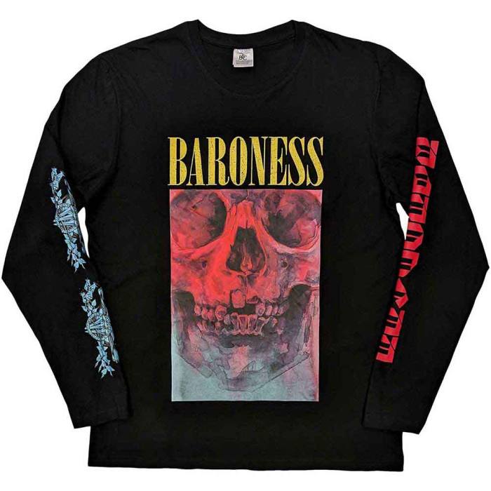 Baroness Unisex Long Sleeve T-Shirt: Skull Tour (Sleeve Print) (Large) 135202