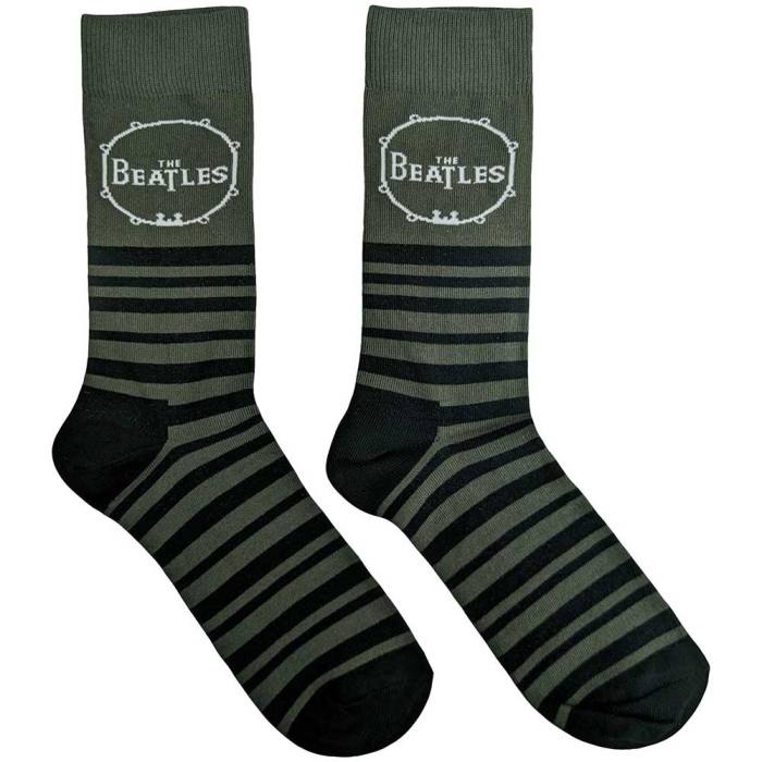 The Beatles Unisex Ankle Socks: Drum & Stripes (Zelena) 129711
