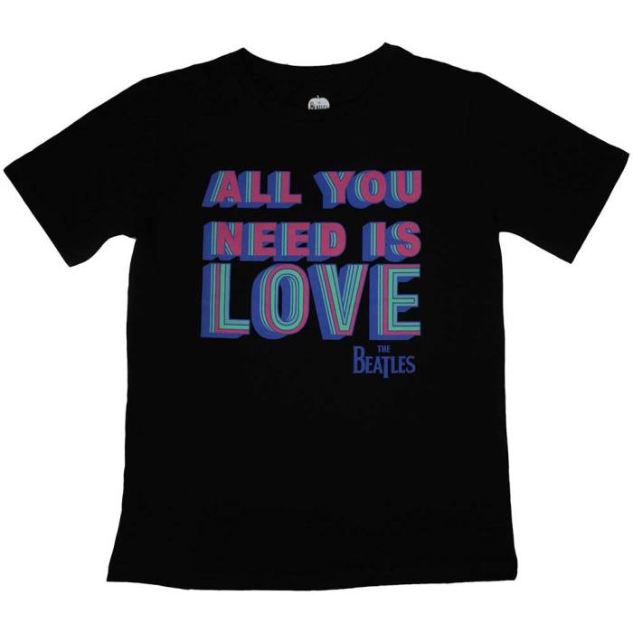 The Beatles Ladies T-Shirt: All You Need Is Love (Črna) 129785