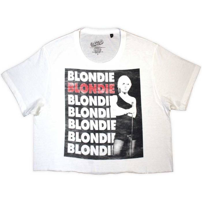 Blondie Ladies Crop Top: Stacked Logo 129876