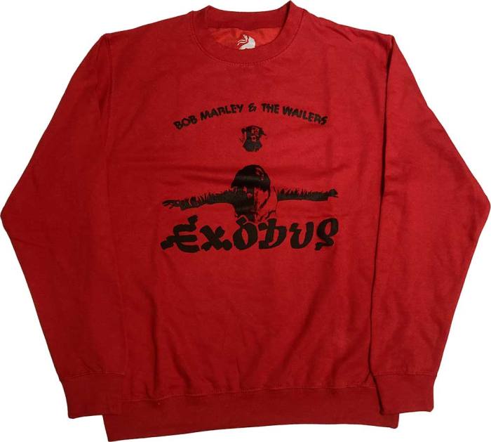 Bob Marley Unisex Sweatshirt: Exodus Arms Outstretched (Red) (Hi-Build) 129967