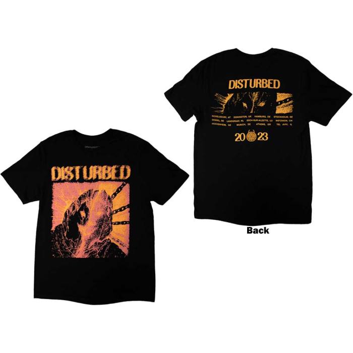 Disturbed Unisex T-Shirt: European Tour ’23 Split Face (črna) 130672