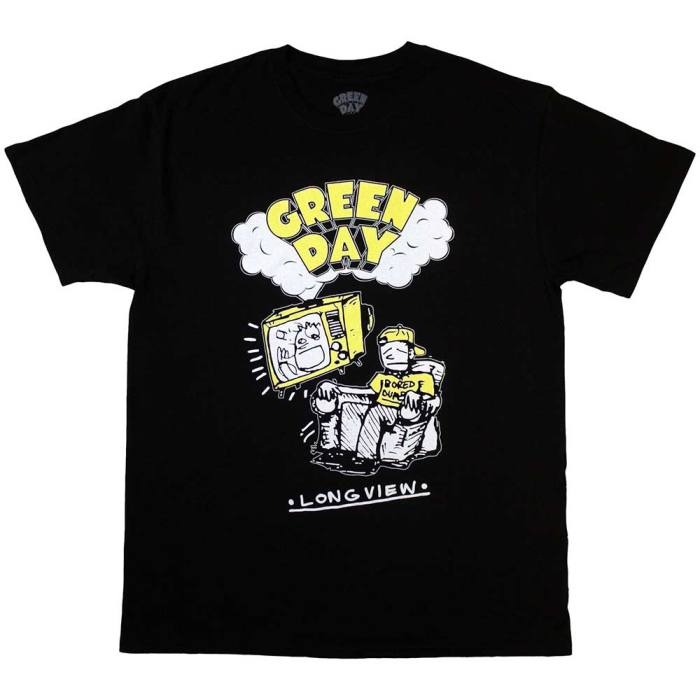 Green Day Unisex T-shirt: Longview Doodle (Black) 130942