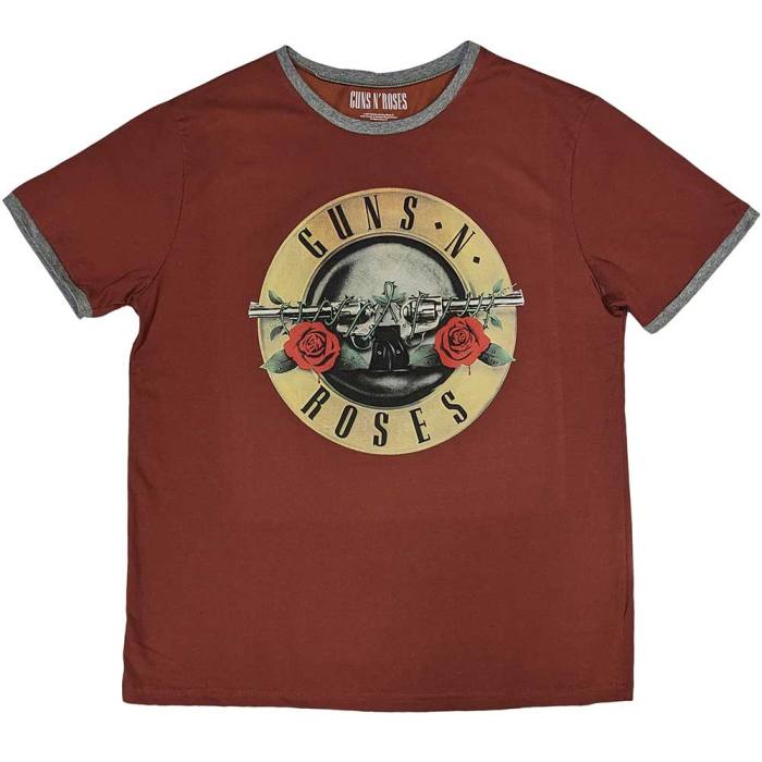 Guns N' Roses unisex ringer T-shirt Classic Logo (rdeč) 131032