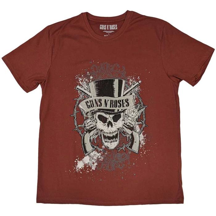 Guns N' Roses Unisex T-Shirt: Faded Skull (rdeč) 131073