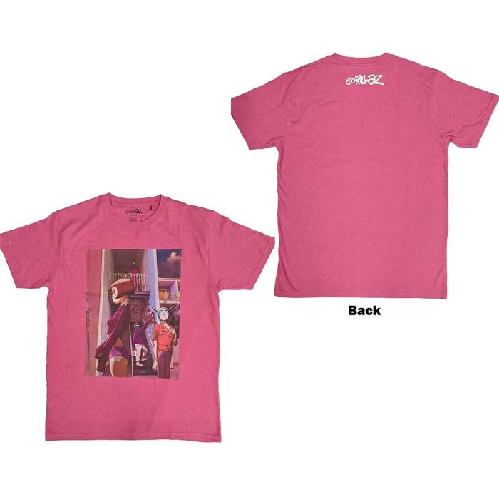 Gorillaz Unisex T-shirt: The Static Channel (Roza) (Zadnji print) 131121