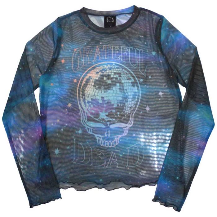 Grateful Dead Ženski Crop Top: Stealy Glitter Ball (Modra) 131177