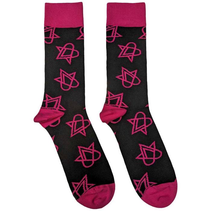 HIM Unisex Ankle Socks: Mini Pink Heartagrams (UK Size 7 - 11) 131282