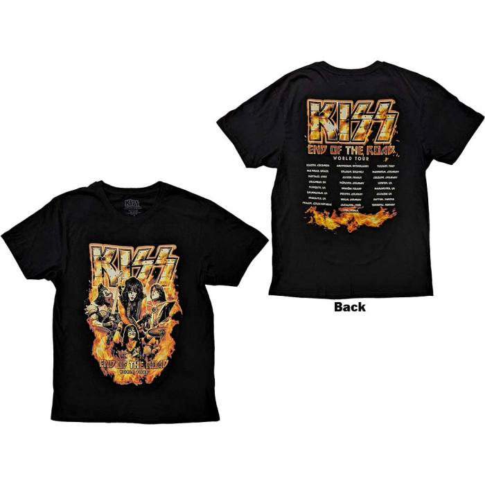KISS Unisex T-Shirt: End Of The Road Tour Orange (Back Print) 131624