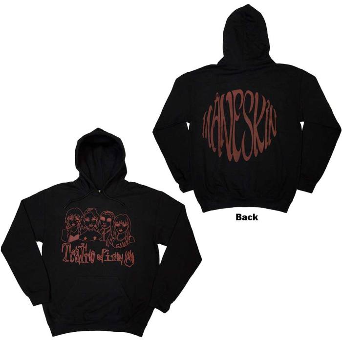 Maneskin Unisex Pullover Hoodie: Teatro d'ira (Back Print & Ex-Tour) (Medium) 131930