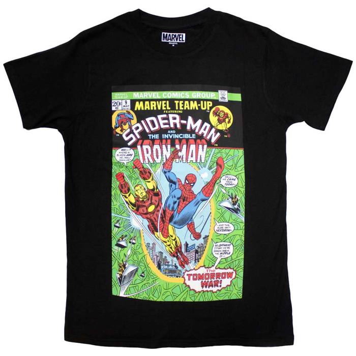 Marvel Comics Unisex T-Shirt: Spiderman & Iron Man Comic Cover 132025