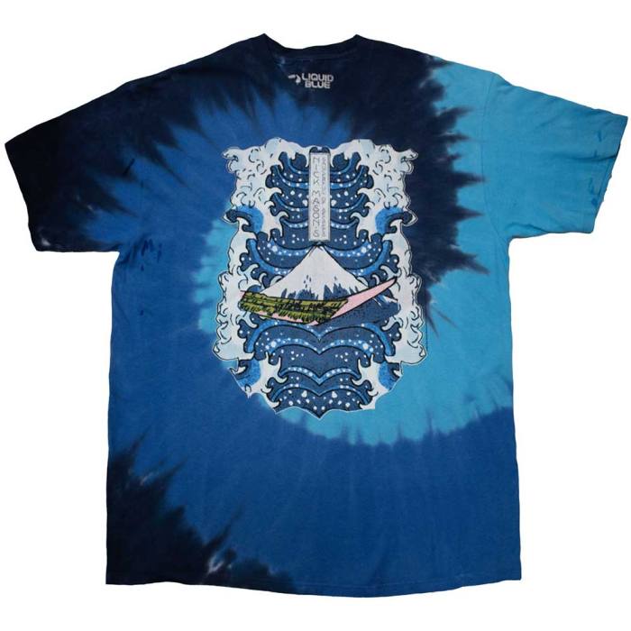 Nick Mason's Saucerful of Secrets Unisex T-Shirt: Hokusai Wave Dip Dye (Modra) 132788