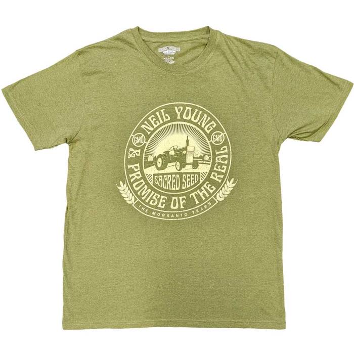Neil Young Unisex T-Shirt: Tractor Seal (zelena) 132837