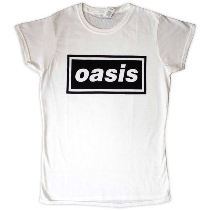 Oasis Ladies T-Shirt: Decca Logo (bela) 132850