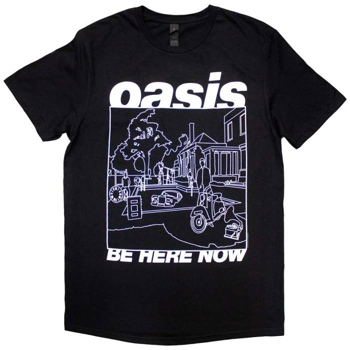 Oasis Unisex T-Shirt: Be Here Now Line Drawing 132869