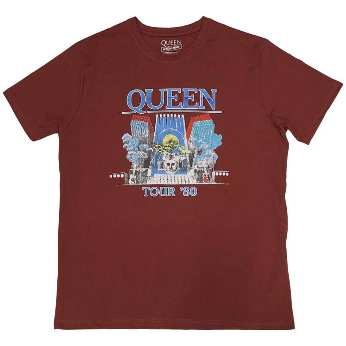 Queen unisex T-shirt – Tour ’80 (rdeč) 133534