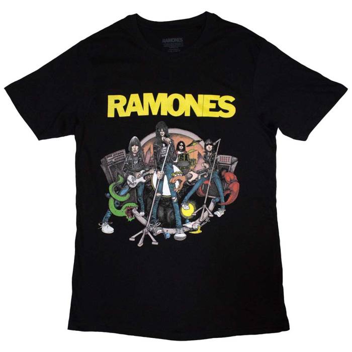 Ramones unisex T-Shirt: Cartoon Band (črn) 133560