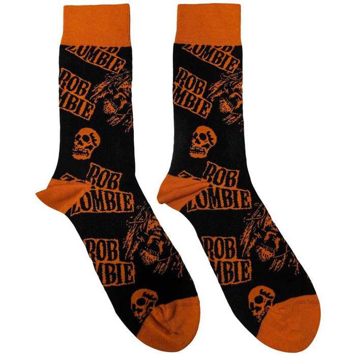 Rob Zombie Unisex kratke nogavice: Skull Face oranžna 133708