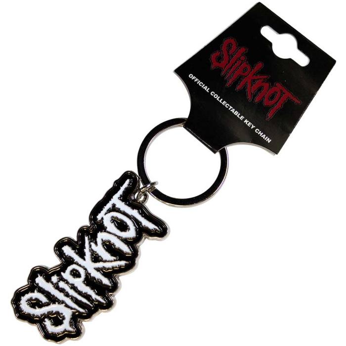 Slipknot Keychain: White Logo Black Border 133846