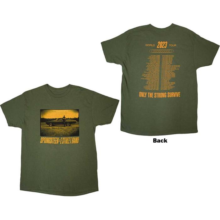 Bruce Springsteen Unisex T-Shirt: Tour '23 Sepia Car (Back Print & Ex-Tour) 134064