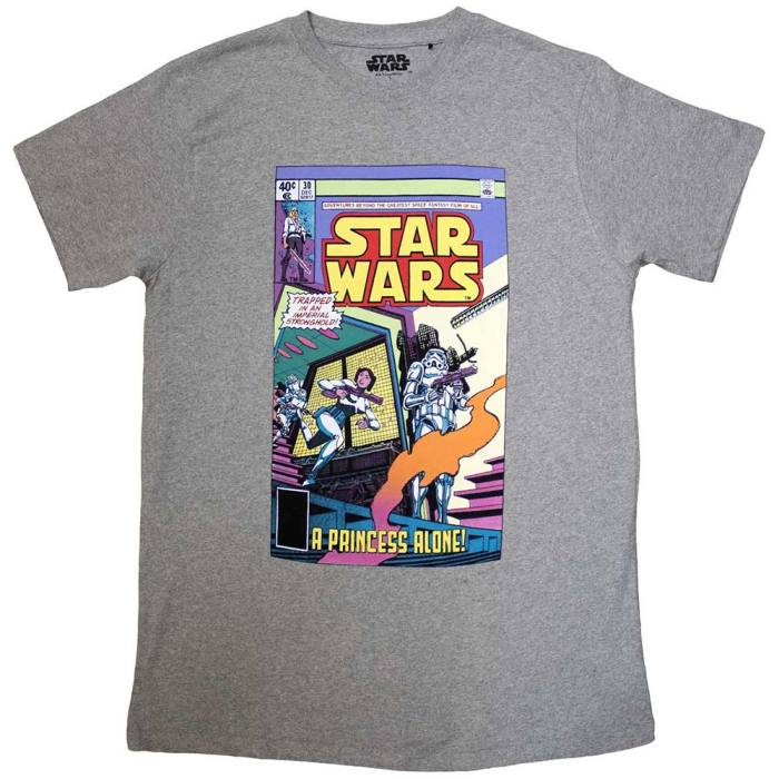 Star Wars Unisex T-Shirt: A Princess Alone Comic Cover (Siva) 134204