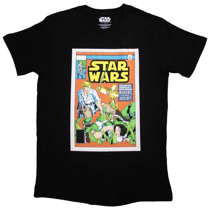 Star Wars Unisex T-Shirt: Luke & Leia Comic Cover (Črna) 134210