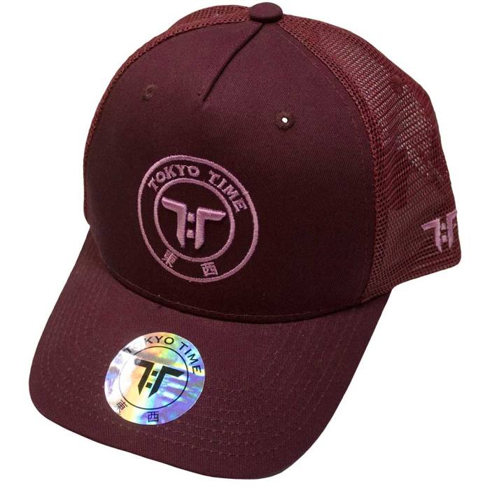 Tokyo Time unisex mesh kapa TT Core Pink Logo (maroon rdeča) 134652
