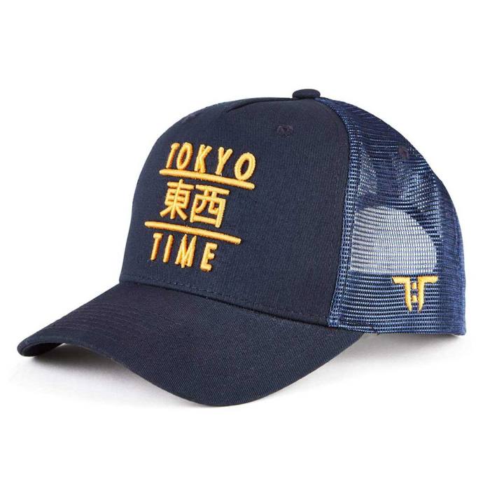Tokyo Time Unisex Mesh Back Cap: TT Heritage Gold Logo (Navy Blue) 134653