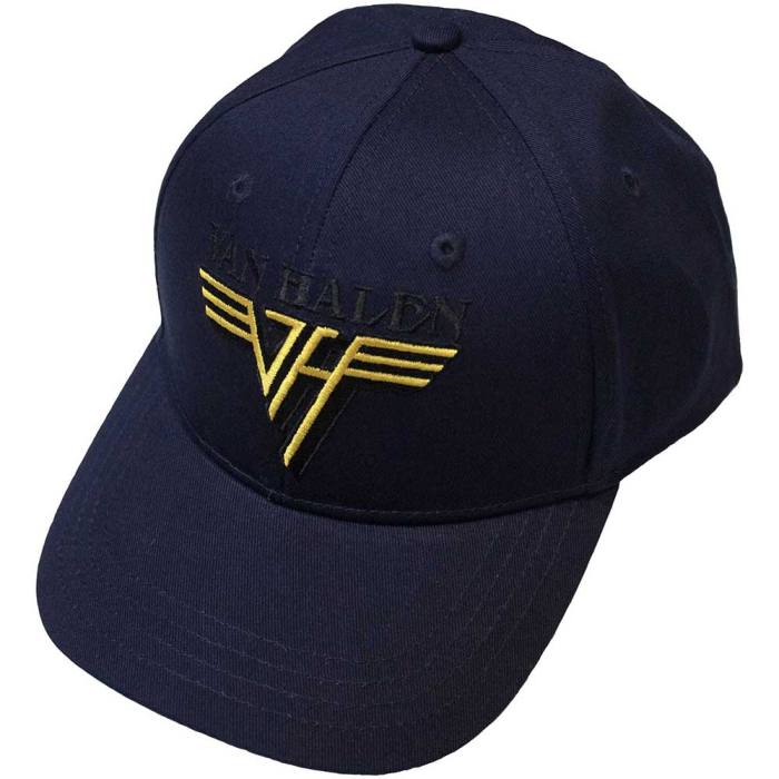 Van Halen unisex kapa s ščitnikom: Text & Yellow Logo (temno modra) 134844