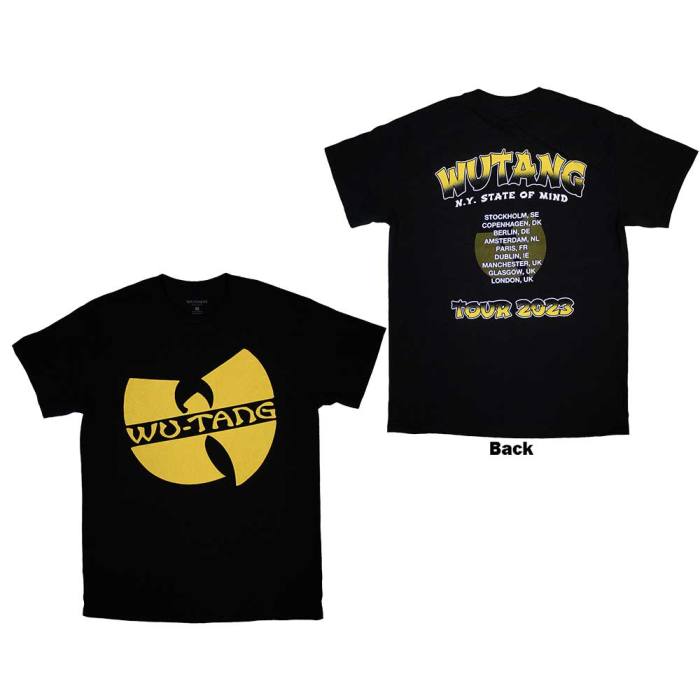 Wu-Tang Clan Unisex T-Shirt: Tour '23 Slanted Logo State Of Mind 134904
