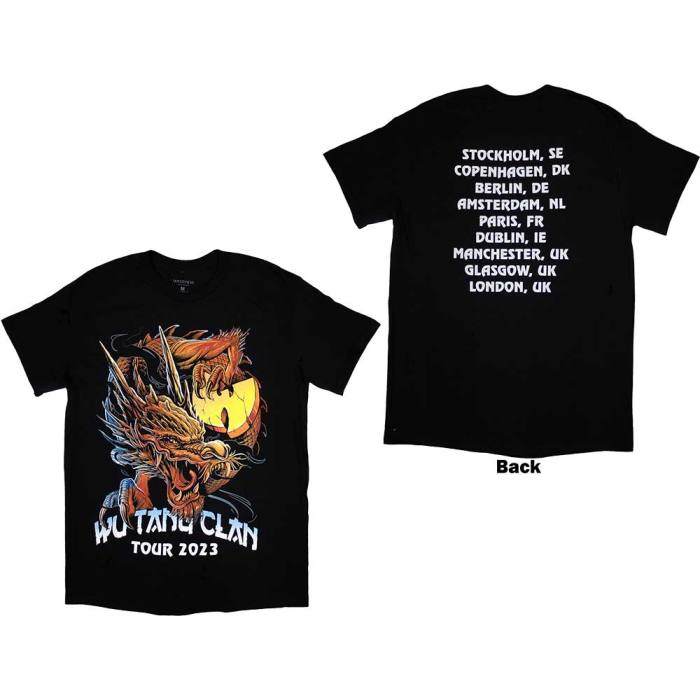 Wu-Tang Clan Unisex T-Shirt: Tour '23 Dragon Back Print 134922