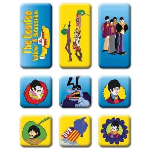 The Beatles Epoxy Magnet Set: Yellow Submarine 9 Piece Set 135022