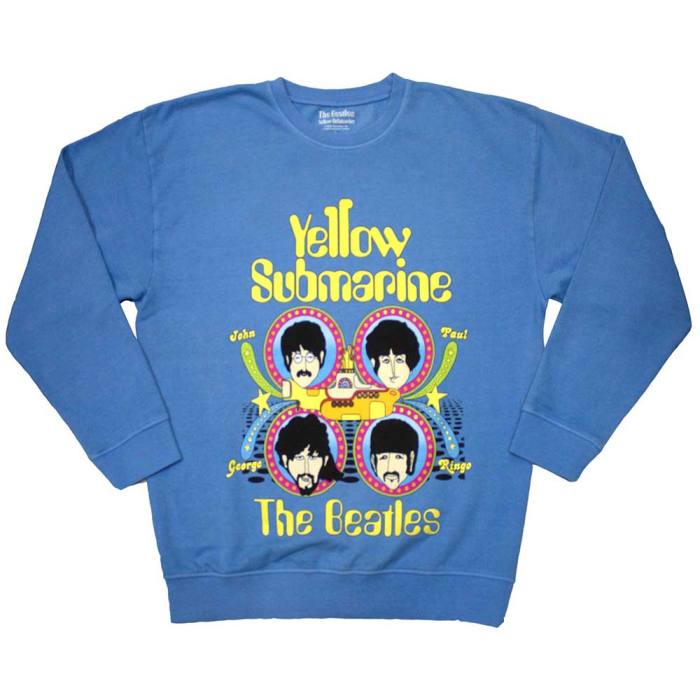 The Beatles Unisex Hoodie: Yellow Submarine Heads In Circles (Modra) 135034