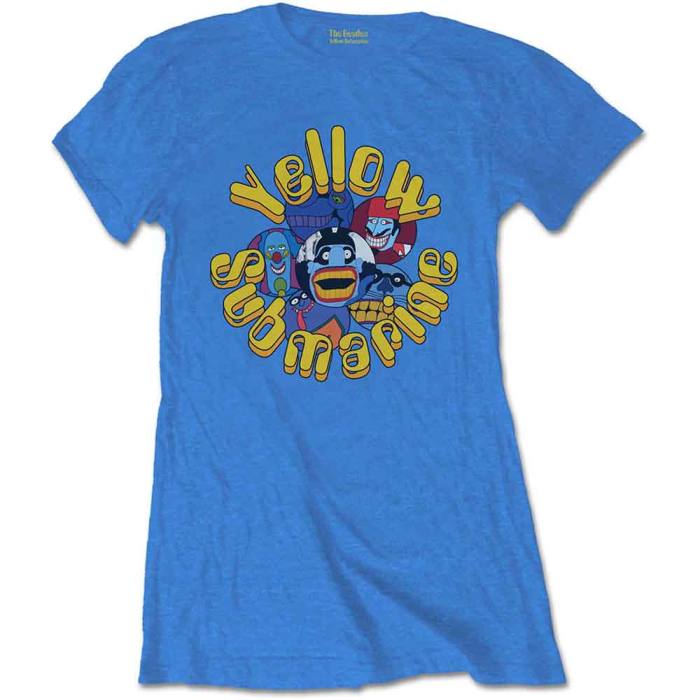 The Beatles Ladies T-shirt: Yellow Submarine Baddies (Modra) 135040