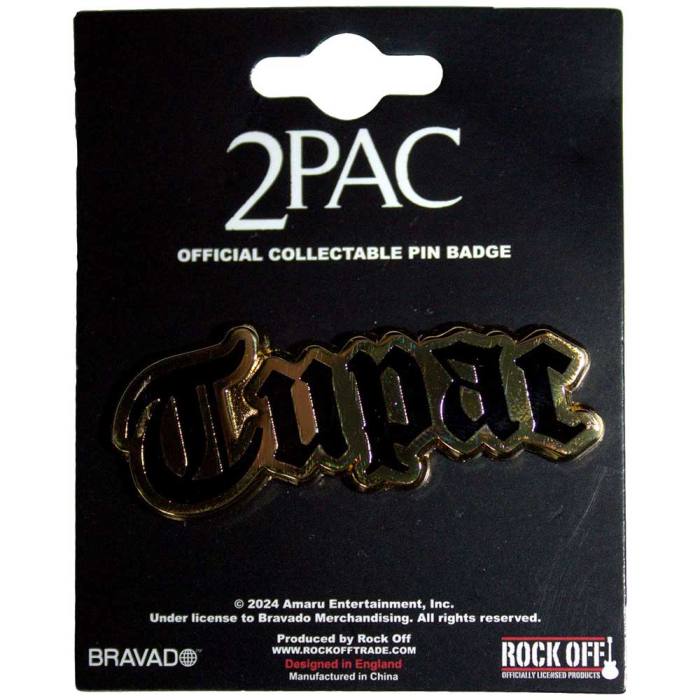 Tupac Pin Badge: Logo Gold 195242