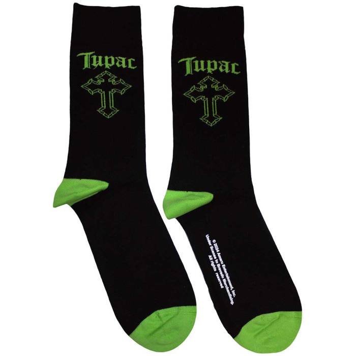 Tupac Unisex Ankle Socks: Green Cross 195246