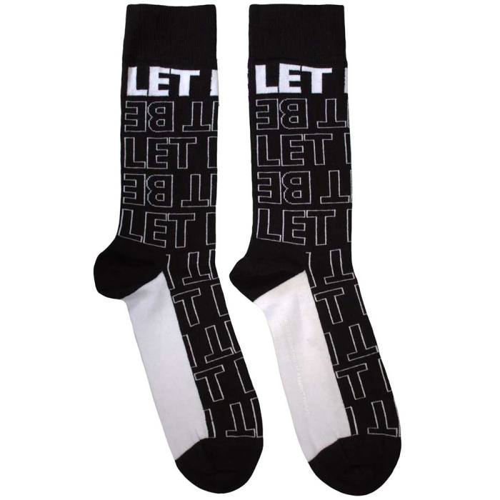 The Beatles Unisex Ankle Socks: Let It Be Text Outlines Repeat (Black) (UK Size 7 - 11) 195960