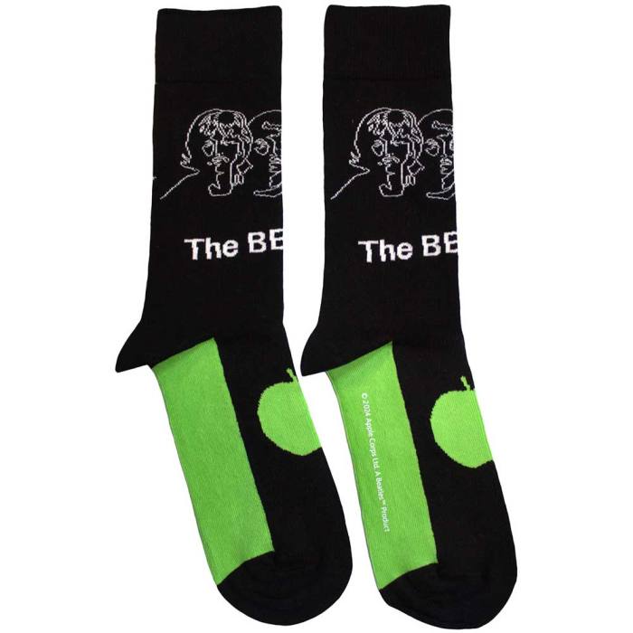 The Beatles Unisex Ankle Socks: White Album Faces Outlines & Apple 195965