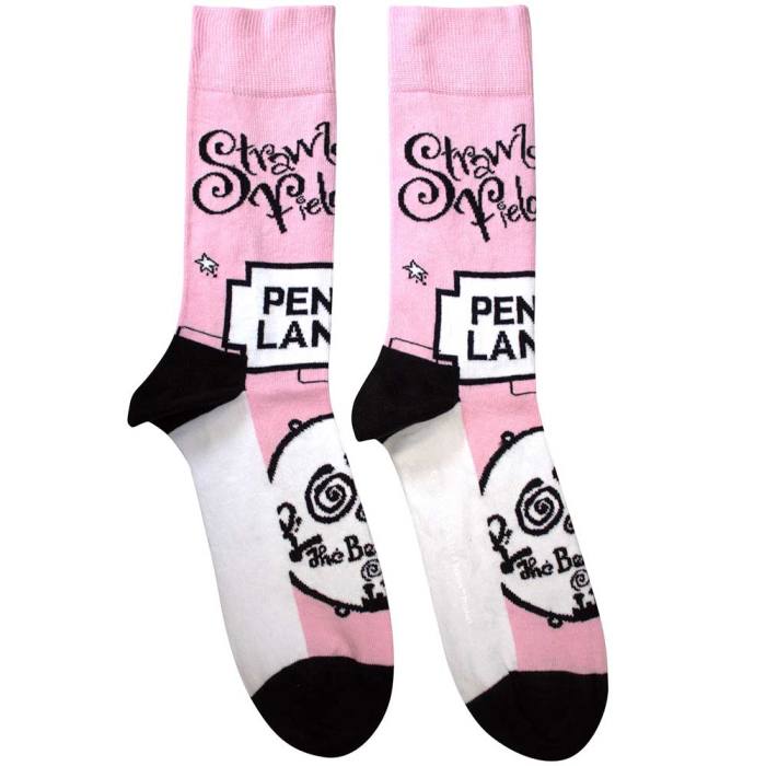 The Beatles Unisex Ankle Socks: Strawberry Fields/Penny Lane (Pink) (UK Size 7 - 11) 195983