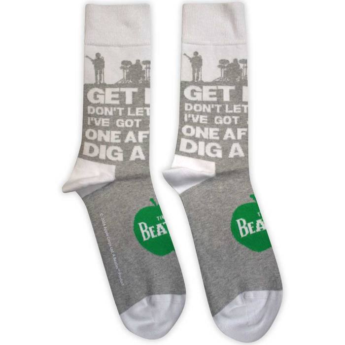 The Beatles Unisex Ankle Socks: Rooftop Silhouettes & Apple (Grey) (UK Size 7 - 11) 195984