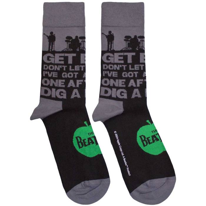 The Beatles Unisex Ankle Socks: Rooftop Silhouettes & Apple (Black) (UK Size 7 - 11) 195985