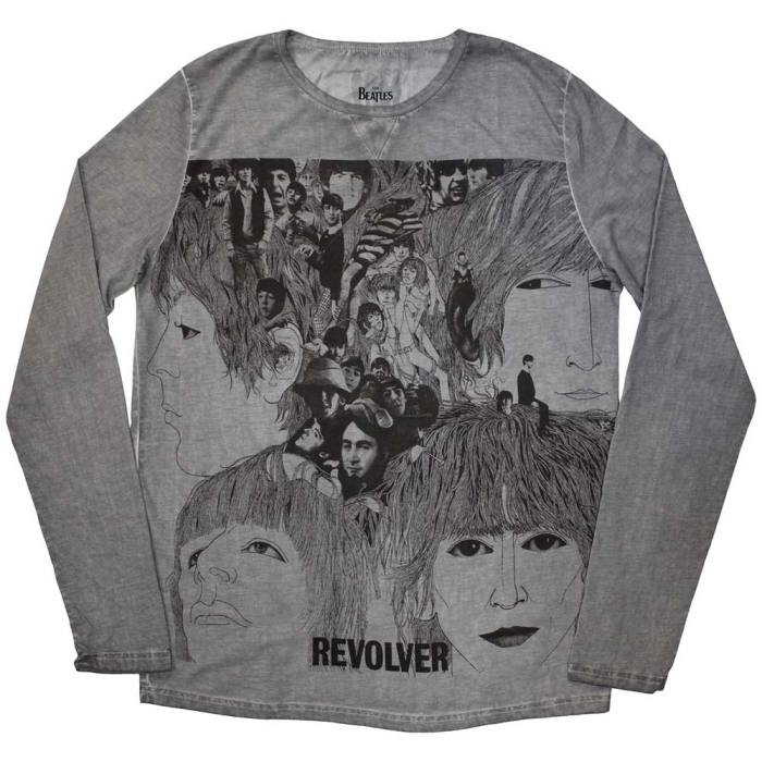 The Beatles Unisex Sweatshirt: Revolver Stone Wash (Grey) 196015
